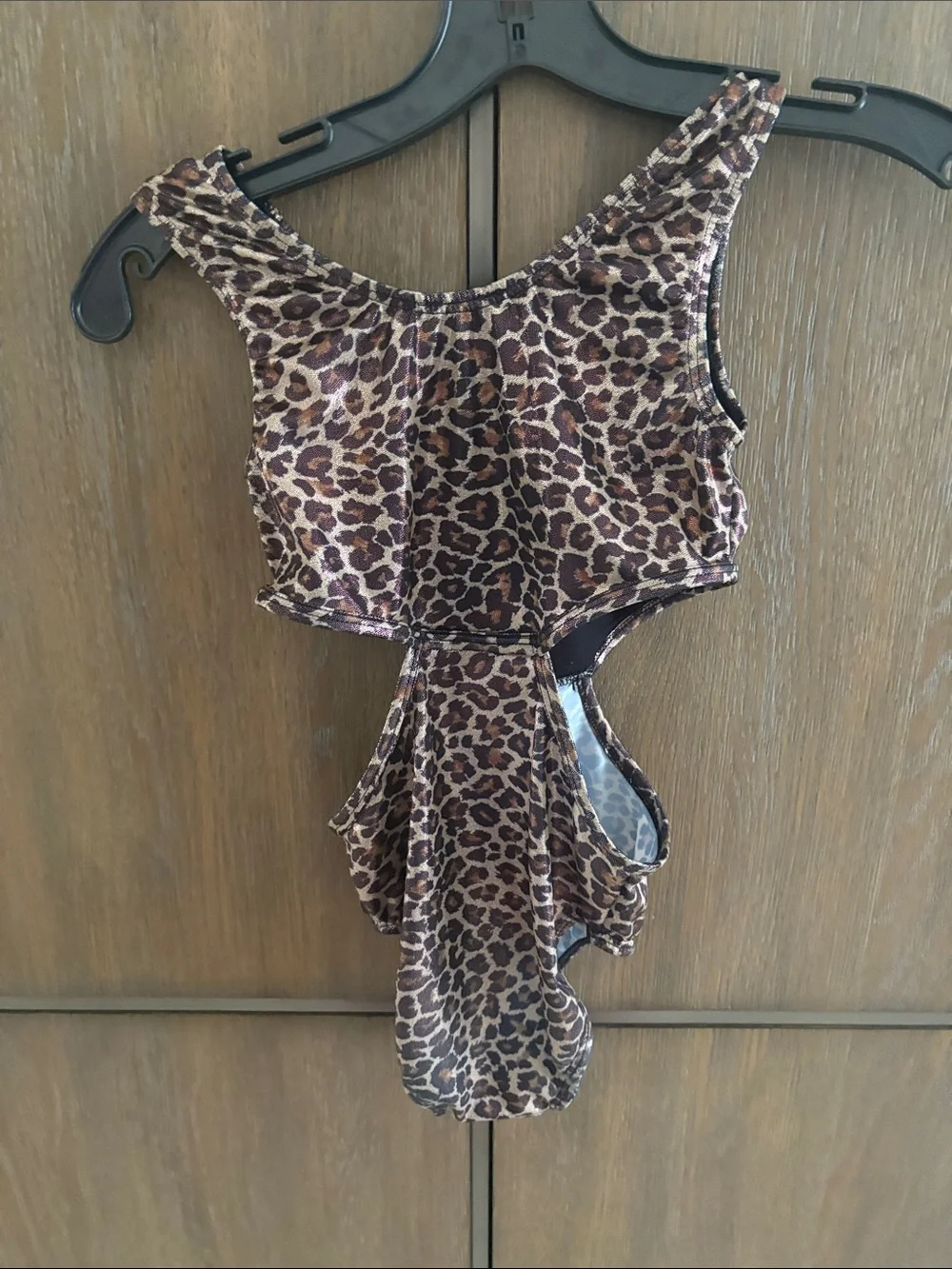Leopard Print Kids One-Piece Swimsuit Brown